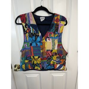Vintage Dreams Patchwork Art Vest Size Large